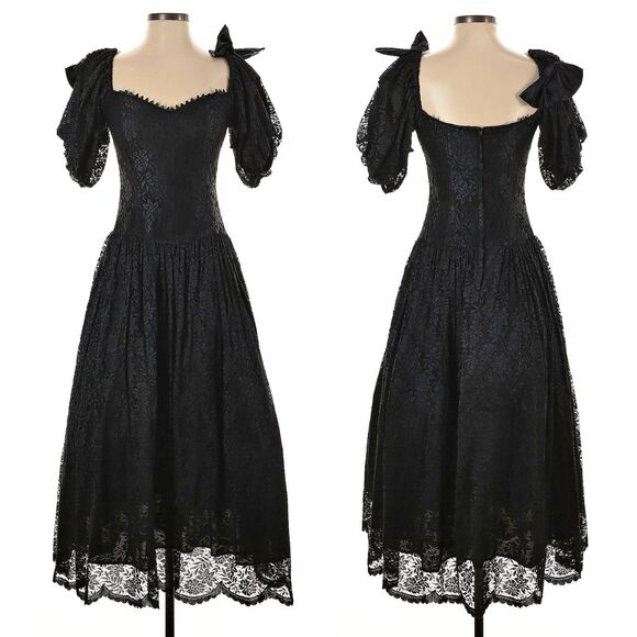 Vintage Scott McClintock Gothic Gown Black Dress Southern Belle Witchy Regency - Picture 1 of 13